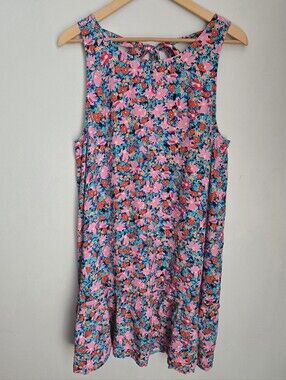 New LOFT Sleeveless Pink Floral Viscose Summer Dress